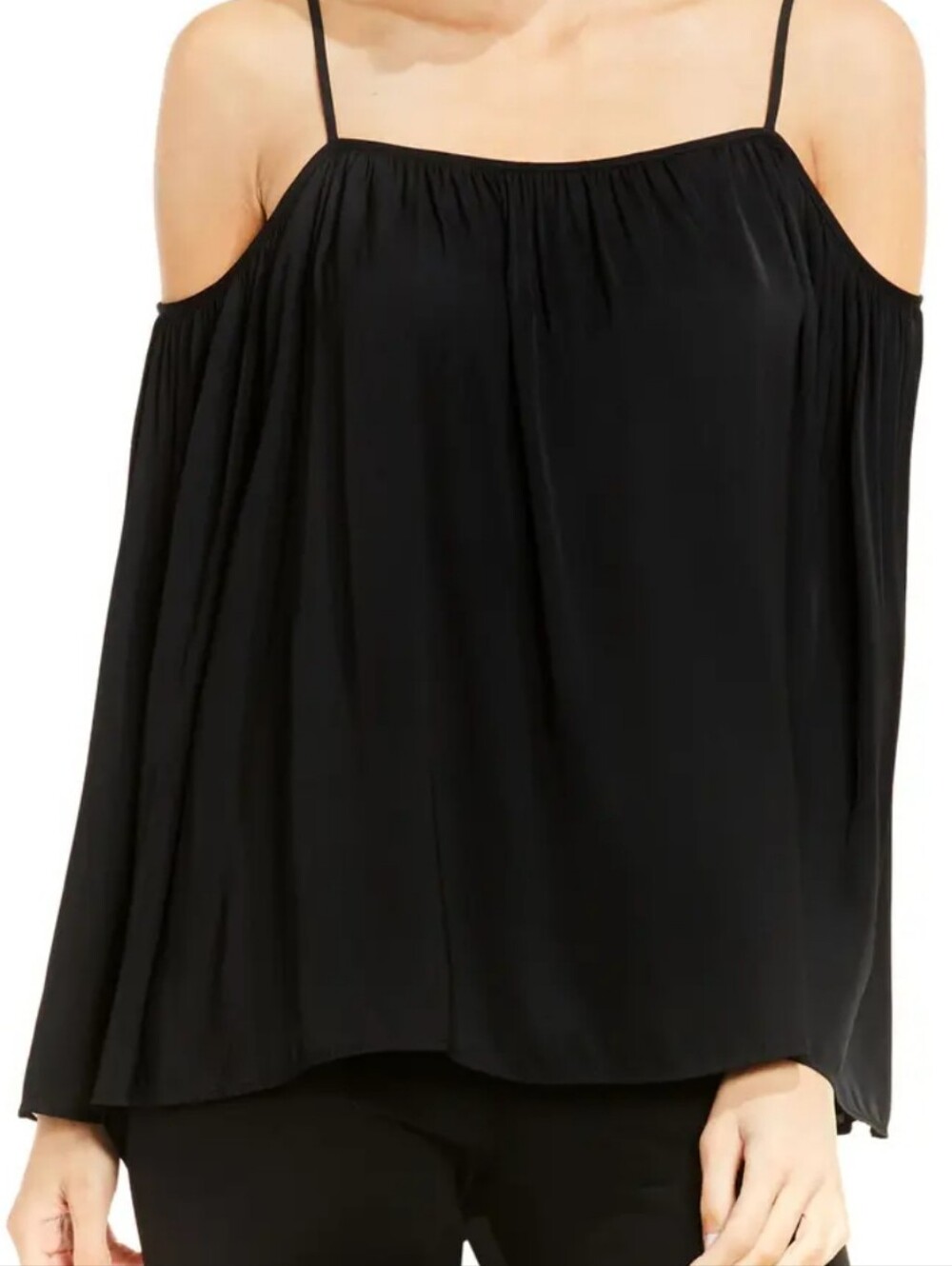 Vince Camuto Black Cold Shoulder Blouse S
